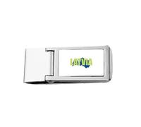 Latvia map EU Art Deco Fashion Slim Money Clip Stainless Holder Pocket Wallet