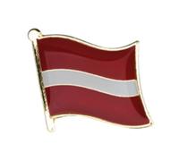 Latvia National Flag Metal Enamel Lapel Pin Badge - 1.9 x 1.6 cm Carmine Red and White Tricolour - Hard Enamel Finish with Secure Clasp for National Pride, Travel, Events, and Collectors