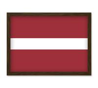 Latvia National Flag Vexillology World Flags Country Region Poster Artwork Framed Wall Art Print A4 Artery8 Brown One Size