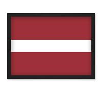 Latvia National Flag Vexillology World Flags Country Region Poster Artwork Framed Wall Art Print A4 Artery8 Black One Size