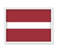 Latvia National Flag Vexillology World Flags Country Region Poster Artwork Framed Wall Art Print A4 Artery8 White One Size