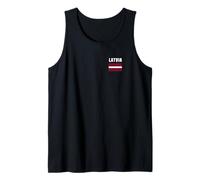 Latvia Pocket Design Proud Latvian Flag Tank Top