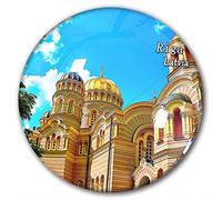 Latvia Riga Fridge Magnet Refrigerator Stickers Decorative Magnet Travel Souvenir Crystal Glass