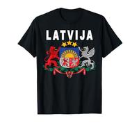 Latvian Language National Print - Coat of Arms for Latvia T-Shirt