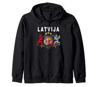 Latvian Language National Print - Coat of Arms for Latvia Zip Hoodie