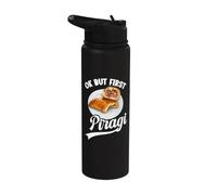 Latvian Pride Foodie Breakfast Food Lover First Piragi Stainless Steel Insulated Water Bottle