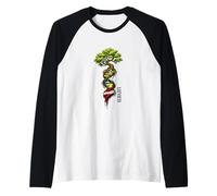 Latviete Rooted in Latvia Flag Oak Tree Design Women Girls Raglan Baseball Tee