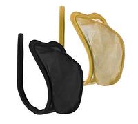 lau-fashion Set of 2 C-String Men's Thong Black Beige Transparent Mesh Underwear S/M/L, black, beige, One size