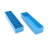 Laube Mini Blade Case for Pet Grooming Clipper Blades - Organizer Fits 12 Blades - Compact Size (9.25" x 2.25" x 2.25") - Detachable Snap On Lid - Impact Resistant Plastic - Made in The USA - Blue