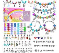 LauCentral 164 Pieces Charm Bracelet Making Kits, Jewelry Making Supplies Beads DIY Art Crafts Supplies Set with Snake Chain String for Christmas Gifts for Girls Teens Children Age 8-12