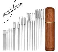 LauCentral 30 Pcs Large Eye Hand Sewing Needles, 6 Sizes Sharp Stainless Steel Embroidery Knitting Needles, Self-Threading & Rustproof for DIY Handcrafts