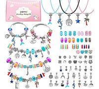LauCentral 73 Pieces Charm Bracelet Making Kits, Jewelry Making Supplies Beads DIY Art Crafts Supplies Set with Snake Chain String for Christmas Gifts for Girls Teens Children Age 8-12