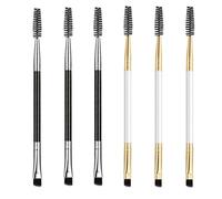 LauCentral Duo Eyebrow Brush,Angled Brow Brush & Spoolie, 6 Pack Brow Tool for Filling, Sculpting Brows and Eyelash Tinting
