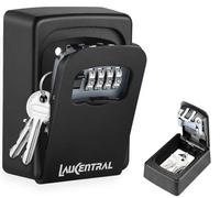 LauCentral Key Safe Wall Mounted, 4 Digit Combination Key Lock Box Outdoor, Strong Zinc&Aluminium Alloy Weather Resistant Construction for Share and Secure Keys for Homestay Garage Office Industries