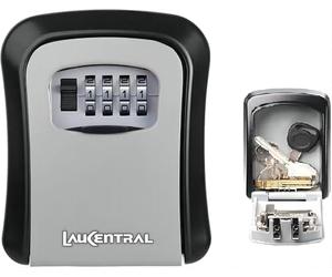 LauCentral Key Safe Wall Mounted, 4 Digit Combination Key Safe Lock Box outdoor, Weatherproof, for Share and Secure Keys, for Homestay Garage Office Industries