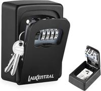 LauCentral Key Safe Wall Mounted, Enhanced Security 4-Digit Combination Key Lock Box Outdoor, 500g Heavy Duty Full Zinc Aluminium Alloy Waterproof Key Cabinet for Home Garage Office & Keycards