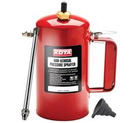 LAUCO Non Aerosol Pressure Sprayer - Refillable Pressurized Sprayer Bottle for Oil, Solvent, Degreasers, Lubricants - Rechargeable Steel Canister with Brass Nozzles, 32oz