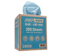Lauco Prep Wipe Lint-Free Towels - Heavy Duty Cloths for Household & Industrial Use, Disposable Rags, Nonwoven Wipes, 300-Pack, 9" x 17" (Blue)
