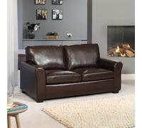 Lauderdale Bonded Leather 3 Seat Sofa With Pull Out Sofa Bed - Brown