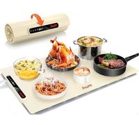 LAUDLIFE Electric Warming Tray with Adjustable Temperature, Foldable Food Warmer Features Sleek Design & Fast Heating, Buffet Server and for Parties, Family Gatherings, Sabbath, Holidays (BW601)