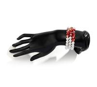 LAUDLY Halloween Blood Pattern Pearls Bracelets Fashion Multi-layer Imitation Pearls Novel Bangles Gothic Party Jewelry