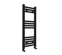 lauenberg 300x800mm Towel Warmer Flat, Wall Mounted Matte Black Plated Steel Bathroom Towel Rail Radiator, Suitable for Central Heating, Electric and Dual Fuel