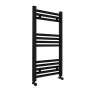 lauenberg 400x800mm Towel Warmer Flat, Wall Mounted Matte Black Plated Steel Bathroom Towel Rail Radiator, Suitable for Central Heating, Electric and Dual Fuel