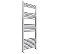 lauenberg 500x1400mm Towel Warmer Flat, Wall Mounted Chrome Plated Steel Bathroom Towel Rail Radiator, Suitable for Central Heating, Electric and Dual Fuel