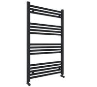 lauenberg 600x1000mm Towel Warmer Flat, Wall Mounted Matte Anthracite Plated Steel Bathroom Towel Rail Radiator, Suitable for Central Heating, Electric and Dual Fuel
