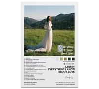 Laufey Poster Music Posters Everything I Know About Love Album Cover Signed Limited Canvas Wall Art Picture Print Modern Bedroom Wall Decor for Room Aesthetic Living Room Fans Gift Unframed 12x18inch