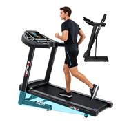 Laufhome Foldable Treadmill for Home, Treadmill with Auto Incline, Running Machine for Heavy People 14km/h, 4.5HP, Heart-rate Sensor & LCD Display& Bluetooth App,95% Pre-assembled