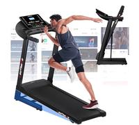 Laufhome Treadmill Foldable for Home, 3 Levels Manual Incline Running Machine Treadmill with Bluetooth APP, 14 KM/H, 4.25 HP, Multi-Functional Display & Heart-Rate Sensor, 95% Pre-assembled