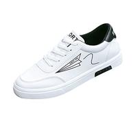 Laufschuhe Herren Damen LäSsige Schuhe Aus Leather Bequeme Walking Chunky Sportlich Turnschuh Laufschuh Atmungsaktiv Outdoor SchnüRhalbschuhe Walkingschuhe Fashion Outdoor Casual Schuhe, Weiß, 8 UK