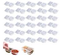 LAUFUY Reusable Snack Containers, Double Compartment Snack Pots with Lids, Portable Snack Box with Compartments, Snack and Dip Containers Packs Portion Cups for Home, Kitchen Grab and Go (30PCS)