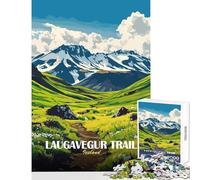 Laugavegur Trail Iceland Landscape Art 1000 Piece Jigsaws for Teenagers Boost Memory Retention Effectively Calming Relaxing Leisure Game (50x75cm)
