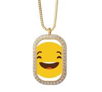 laugh cry cute online chat fcartoon Necklace Pendant Diamond Crystal Golden Jewelry
