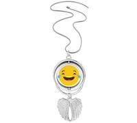 laugh cry cute online chat fcartoon Pendant Angel Wings Rotating Necklace Jewelry