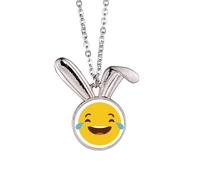 laugh cry cute online chat fcartoon Rabbit Necklace Pendant Bunny Animal Jewelry Gift