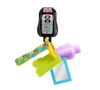 Laugh & Learn Baby Musical Toy Play & Go Activity Keys with Teether & Mirror for Ages 6+ Months, English, UK+French+German Version, HXF50
