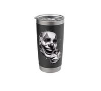 Laugh Now Cry Later Mask Chicano Blackwork Stainless Steel Insulated Tumbler