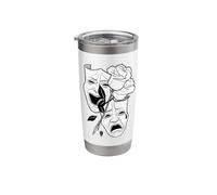Laugh Now Cry Later Rose Blackwork Minimal Chicano Flash Stainless Steel Insulated Tumbler