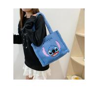 (Laugh) Plush Stitch Tote Bag For Women With Zipper Closure And Inner Daily Pocket Use