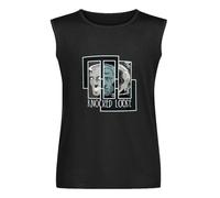 Laugh Tracks Loose Different with Knocked Men's Sleeveless T-Shirt Unisex Black Vest Tank Tee XL