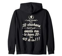 Laugh With Chickens Farm Rooster Hen Design Art Zip Hoodie