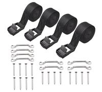 LAUGHERER 1Inch X 4Ft Battery Tie Down Strap Kit with Stainless Steel Cam Buckle, Bracket and Screws for Boats, Luggage Belt, Cars Durable Easy to Use