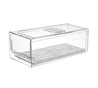 LAUGHERER Refrigerator Organizer Bins with Pull Out Drawers Fridge Produce Drawer Set for Save Vertical Space Durable Easy to Use 30 X 14 X 11cm