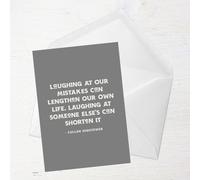 Laughing At Our Mistakes Can Lengthen Our Own Life Greetings Card - Large Card