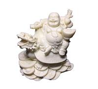Laughing Buddha Riding Dragon Turtle Statue - Feng Shui Home Office Decoration, Attract Wealth and Good Luck