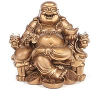 Laughing Buddha Statue Retro Lucky Statue Carrying Golden Ingot Ornaments Resin Chinese Feng Shui Buddha Statue Home Decoration