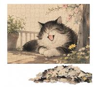 Laughing Cat Adult Jigsaw Puzzle, Wooden, 500 Pieces | For home use: Jigsaw Puzzle: New Year gift for puzzle lovers, quiet evening activity.
